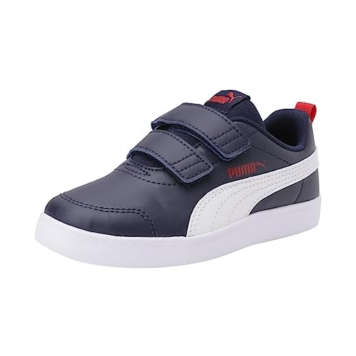 Puma Unisex Kinder Courtflex V2 V Inf Sneaker, Blau Peacoat High Risk Red, 26 EU