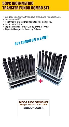 HHIP 8600-0043 25 Piece 1-13mm Metric Transfer Punch Set