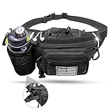 HCM Hiking Waist Pack with Water-Bottle-Holder, Fanny Pack Hip Bum Bag for Men Women Outdoor Hiking,