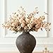 Beige Silk Flower Arrangements Home Decor, Large Floral Centerpieces For Tables, 22 Long Stems Fake Mums + Eucalyptus + Wild Flowers in Bulk, Artificial Flowers Coffee Dining Table, Faux Mums Flowers