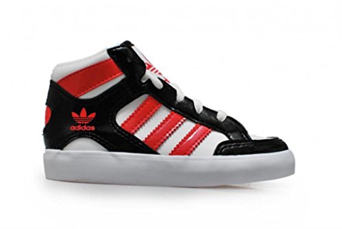 Adidas Infant's - Hard Court Hi I - Blanc, Noir, Rose, Couleur : Blanc, Noir, Rose, 41 1/3 EU
