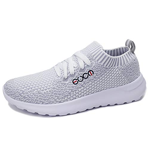Forucreate Womens Comfortable Walking Sock Shoes Flats Casual Work Sneakers Tennis Shoes(Grey 41)