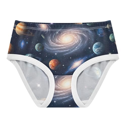 Colorful Planets Nebulae Toddlers Underwear Floral 2t Cotton Panties for Girl Fun Briefs Girls Undies