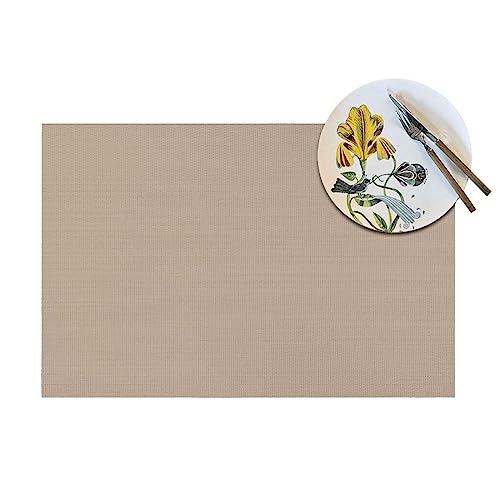 Set de table tissé marron clair rectangle 30x45 cm lot de 6 napperons lavables