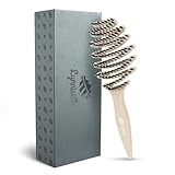 Lynnieëlle Boar and Nylon Bristle Hair Brush for Fine Hair - Ultimate Smoothing Vented Detangler Wet Brush for Women, A Great Gift, Ivory