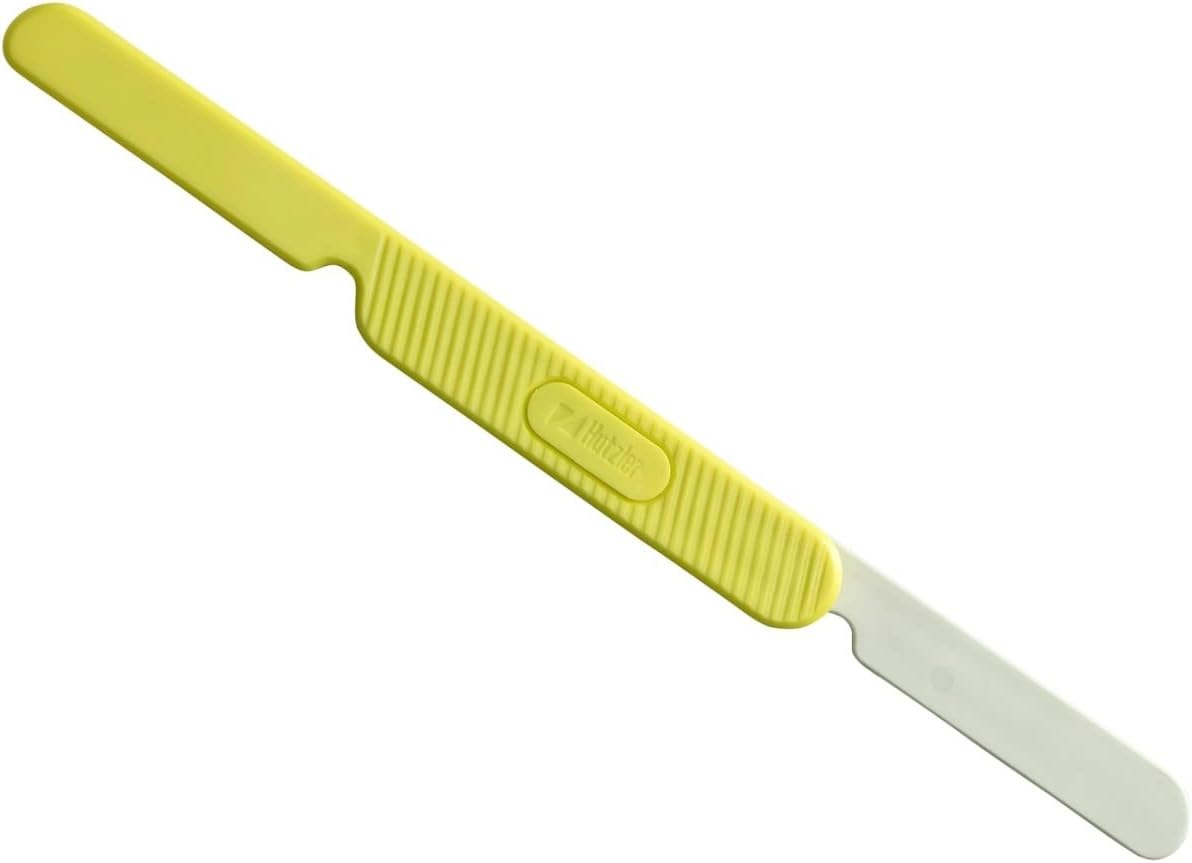 Hutzler 2-in-1 Folding Breader Spreader - Ultimate Peanut Butter & Jelly Knife - Reaches Bottom of Tall Jars, Green