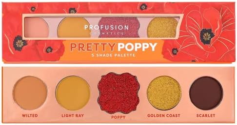 Profusion Cosmetics Blooming Hues 5 Shade Eyeshadow Palette, Orange