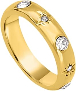 PALMONAS Stone Studded Gold Plated Ring for Women (Size-6,7,8) - Gift for Girls & Women Price In India