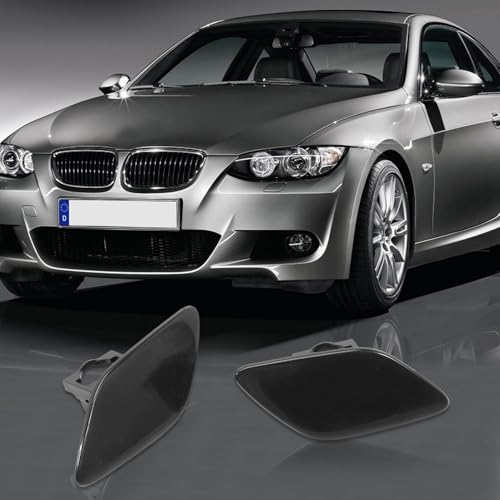 Anlseiod 1 Paar Scheinwerfer Abdeckung für BMW 3Er E92 E93 Schwarz Kappe Scheinwerferreinigung Ersatz 61677171659 61677171660 Scheinwerferwaschanlage Vorne Abdeckung Linke und Rechte
