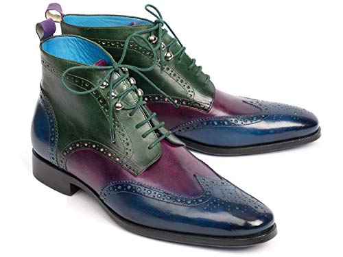 Bottines wingtip trois tons Paul Parkman en cuir fait main pour homme élégant