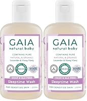 GAIA skin Natural Baby Sleeptime Wash | Certified Natural | Suitable for Newborns | Sensitive Skin formula | organic Lavender | organic Chamomile | Soap & SLS Free | Perfume Free | Australian Made - 250mL