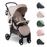 My Babiie MB30 Pushchair – from Birth to 4 Years (22kg), Easy Compact Fold, Large Shopping Basket, Adjustable Handle, Stroller Includes Cup Holder, Rain Cover – Oatmeal