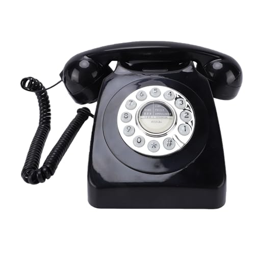 Teléfono analógico retro clásico con función de rellamada rápida y cable estable