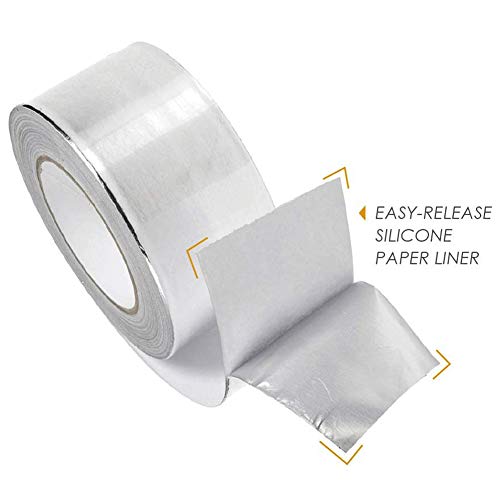 TYLife Aluminum Foil Tape,2In x 108Ft 5.9 Mil Aluminum Air Duct Tape, High Temp and Heavy Duty Metal Foil Tape for HVAC, Pipe, Sealing & Patching Hot & Cold Air Ducts, Metal Repair, Insulation