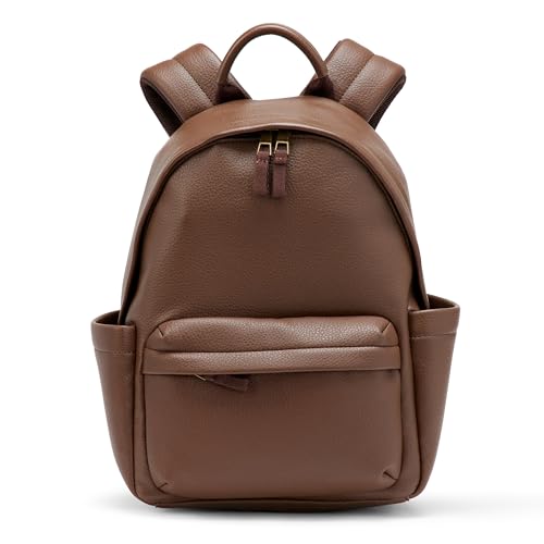 Amazon Essentials Womens Faux Leather Small Backpack Bag Brown One Size