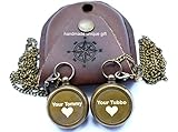 Handmade unique gift Set of 2 Your Tommy Your Tubbo Locket Compass Necklace Pendent Set Antique