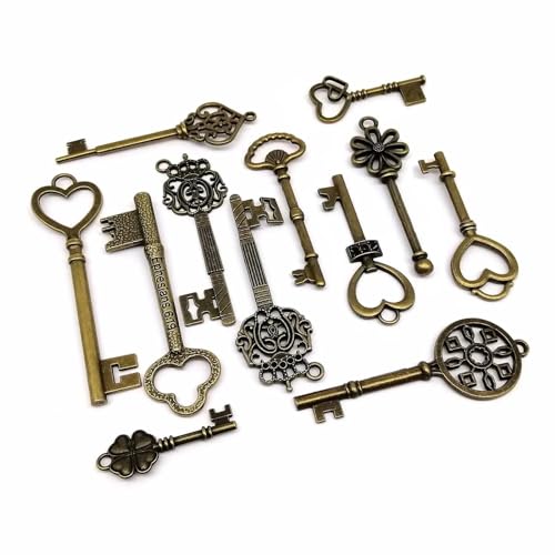 Breloques clé steampunk laiton antique x26 : pendentif vintage pour création bijoux - 4