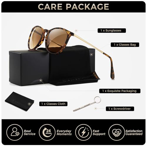 SUNGAIT Premium Vintage Round Sunglasses for Women Men Classic Retro Trendy Style - image 6