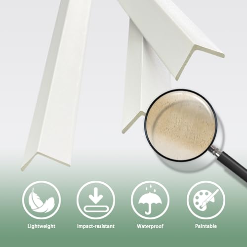 Image of 9Pcs 48 inch Wall Corner Protector,Wood Grain Wall Edge Strip Guards Trim,White | Pre-Cut,Avoid Scratching Scuffs,Furniture Cabinet Protection
