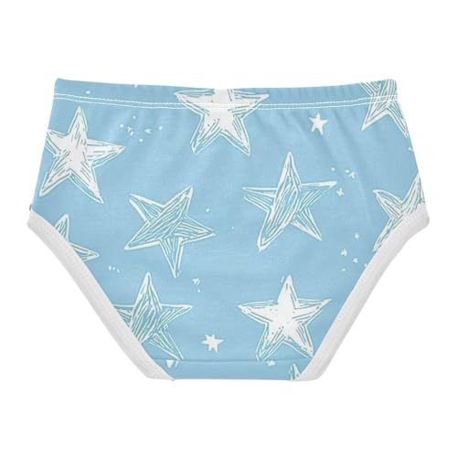 Girls' Briefs Organic Underpants for Kids Light Blue Star Pattern2