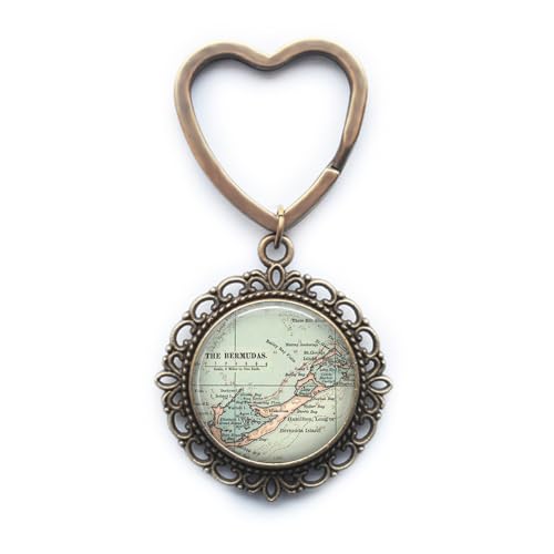 Bermuda map Keychain,Bermuda map Key Ring,Bermuda Keychain,Bermuda Key Ring,traveler's gift,A0024