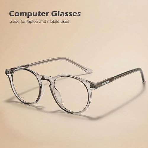 Image of ROYAL SON Blue Cut Computer Glasses | Anti Glare & Blocks Harmful Rays | UV Protected | Full Rim | Round | Men & Women | Small | SF-RS1111