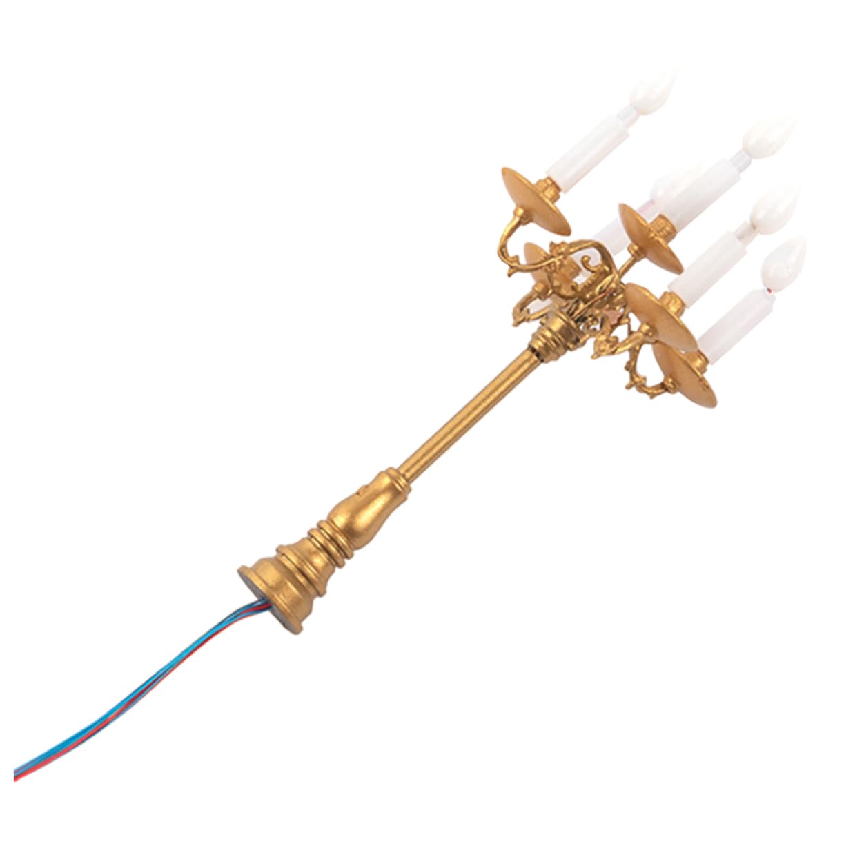 HEMOTON Miniature Candlestick Light DIY Decorative Lamp for Mini House Unique Micro Scene Layout Warm Glow for Tabletop Decor and Table Models Mini Candle