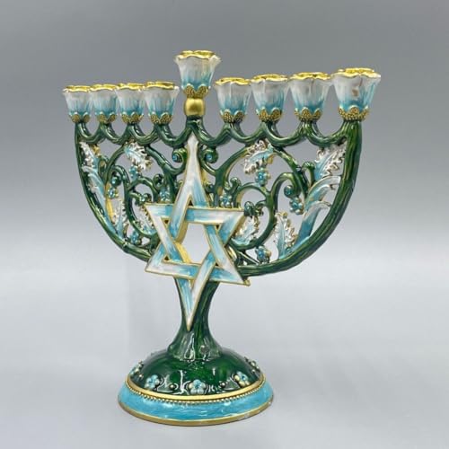 Menorah Hanoucca bougeoir rétro à 9 branches pour la fête juive - 6
