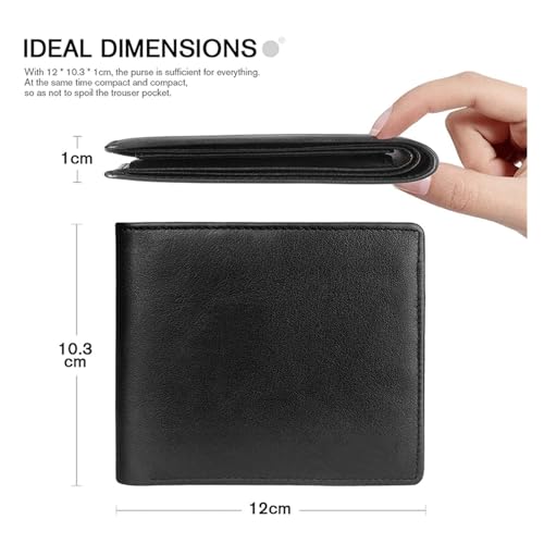 Leather RFID Blocking Slim Trifold Men Wallets with Coin Pocket and ID Window Minimalist Wallet for Men2