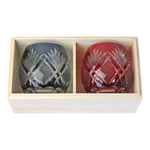 桐箱入り 切子グラス フリーグラス ペア