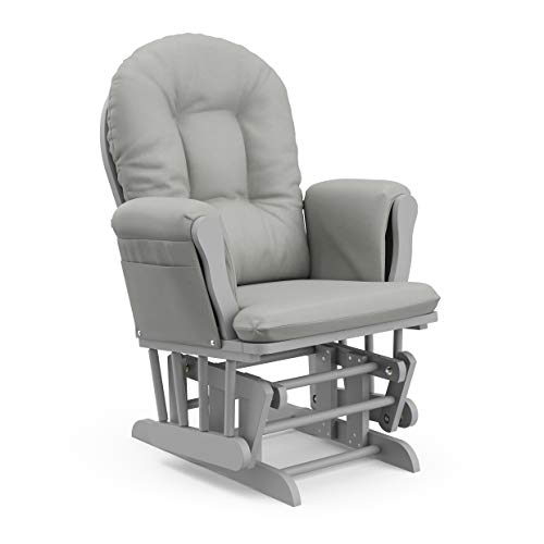 StorkCraft Hoop Glider and Ottoman Cushions, Pebble Gray w/Light Gray - Thumbnail 7