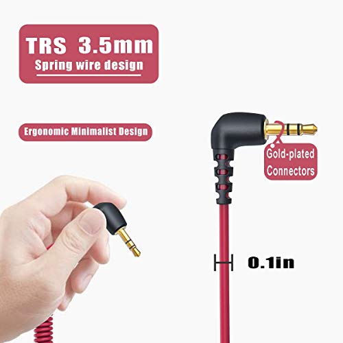 3.5Mm Trs Male Microphone Cable, 1/8" Male To Male Coiled Right Angle Mic Cord Connect Camera/Recorder With Microphone Replacement For Rode Sc2 Compatible With Canon Nikon Dslr Slr Camera Etc #TOP1