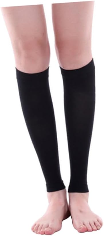 1Pair Womens Compression Shaper Socks Elastic Calf Muscle Sleeves for Adults Circulation Reduce Calf Appearance Comfortable Fit Under Clothes Black