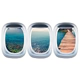 3 Blätter Abziehbarer Flugzeug Fensteraufkleber