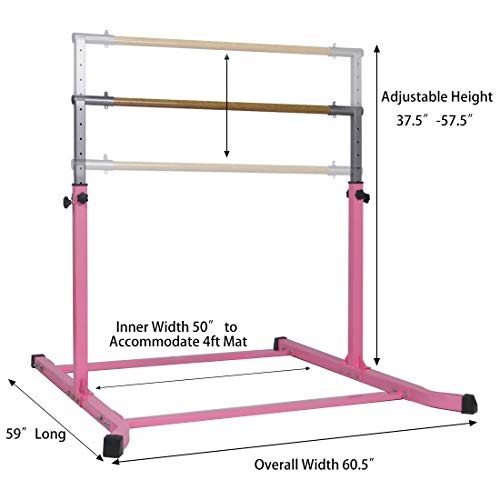 Safly Fun gymmatsdirect Gymnastics Bar for Kids Adjustable Horizontal Junior Training Kip Bars