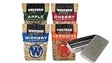 Western BBQ Premium‎ Wood Smoking Chips Variety (Pack of 4) Bundled with Grill Mark Smoker Box