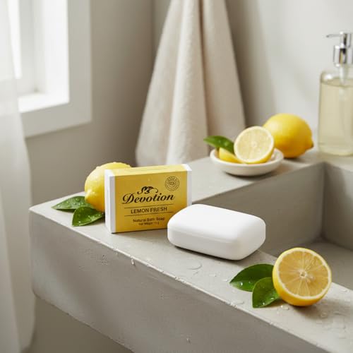 Image of Devotion LEMON FRESH Natural Bath Soap - Pack of 6 (75g Each) | Refreshing Citrus Scent | Moisturizing & Gentle on Skin