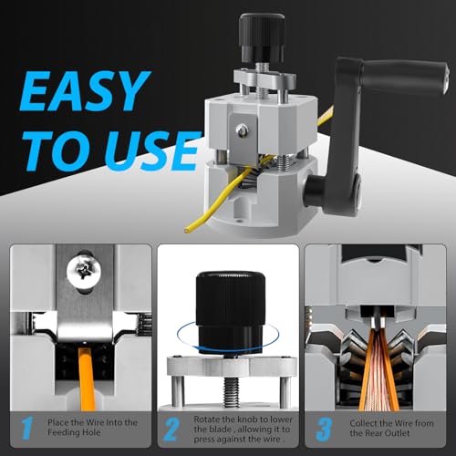 Manual & Drill Powered Small Wire Stripper Machine, 0.08\"-1\" Adjustable Cable Stripping Tool for Scrap Copper Recycling, Copper Wire Stripper for Scrap, Electric Wire Stripper Tool - Thumbnail 2