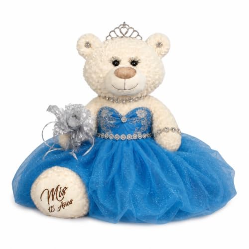 KINNEX COLLECTIONS SINCE 1997 20" Quince Anos Quinceanera Last Doll Teddy Bear with Dress (Centerpiece) ~ ARC16831-10 (Turquoise)