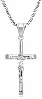 Exquisite Stainless Steel Cross Necklaces,A Perfect Blend of Gothic Style and Christian Faith, Suitable for Men and Women, Fashionable Accessories, Hypoallergenic Material