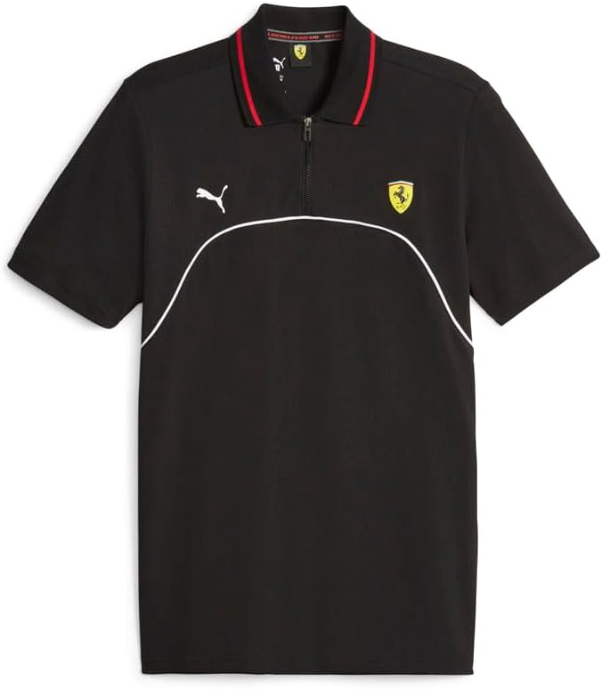 PUMA Mens Scuderia Ferrari Race Short Sleeve Short Sleeve Shirt Casual Casual - Black