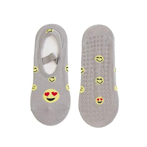 04 Pares de Meias Sapatilhas Para Esportes Pilates Yoga Adulto Feminino Com Antiderrapante Divertida