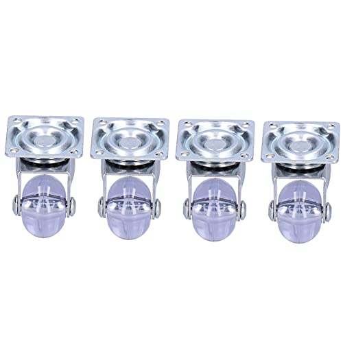 Roulettes pivotantes en PU transparent industriel inox paquet de 4 robustes 20 kg