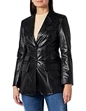 Drei Taschen mit Patten caspio Damen Blazer aus Kunstleder 29026788-CA06, Schwarz, M