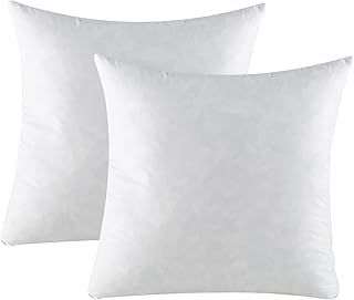Duck Feather Cushion Inserts 60cm x 60cm (24” x 24”) -Set of 2 Non-Allergenic Cushion Pads - Double Stitched Seams - Sofa Cushion - Feather Filling (pack of 2,24" x 24" | 60cm x 60cm))