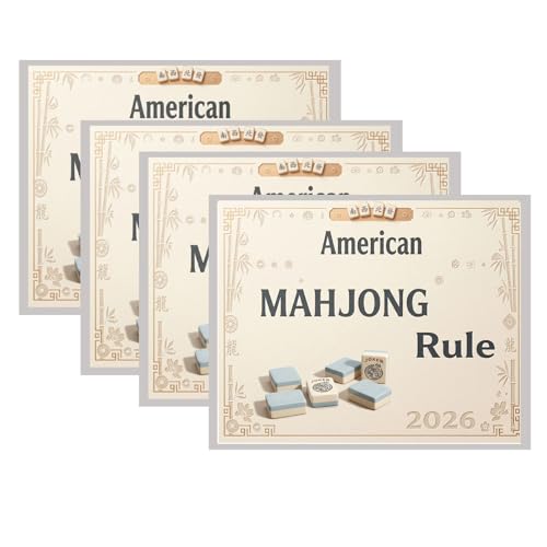 Mahjong Reference Cards 2026, Large Print, 4pc