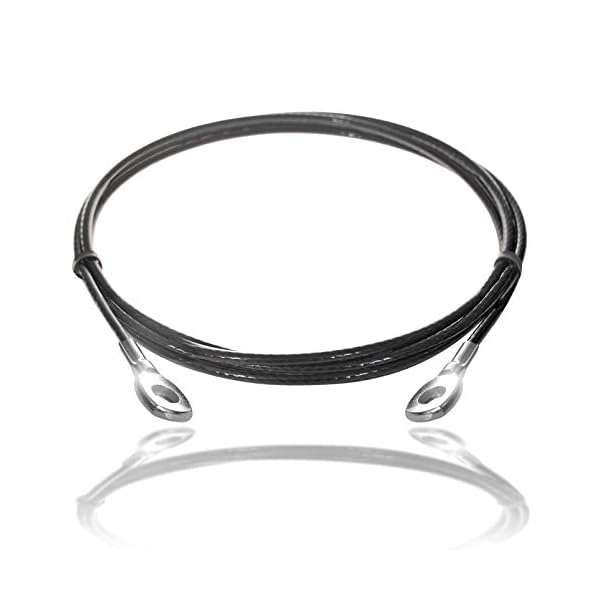 Drahtseile24 Stahlseil ummantelt Fitnessgerät, Fitness mit Ösen | 4mm (3 auf 4) Stärke | 140 kg Nutzlast | 0,30m Länge