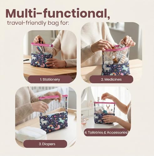 Image of Medicine Kit Organizer | Multipurpose All-in-One Compact, Foldable, Durable, Lightweight, Waterproof, Bag | Travel Friendly Pouch | Ideal for Stationary, Diaper (Fairy Tale Print)