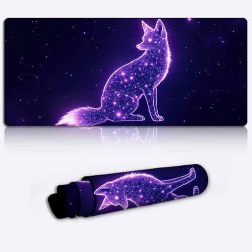 Alfombrilla de ratón grande espíritu del Zorro Celestial antideslizante para evitar resbalones