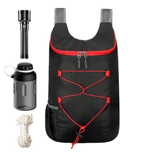 Mochila plegable genérica,Correas ajustables bolsa ligera y cómoda, mochila plegable para senderismo | Hombres Mujeres Familias Senderismo Playa Pesca Bicicleta Regalo